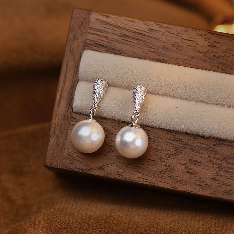 Tiqi Classic Niche Design S Pure Sier Imitation Pearl Stud for Women High-end Earrings Jewelry