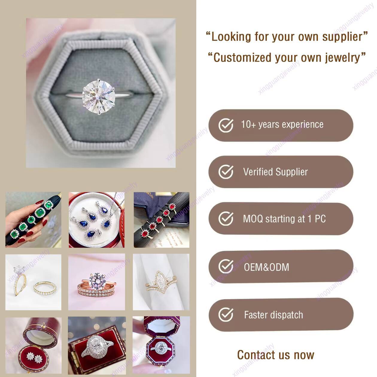 XINGGUANG Jewelry 0.5CT Moissanite Engagement Round Shape Ring 925 Sterling Silver Moissanite Diamond Wedding Ring