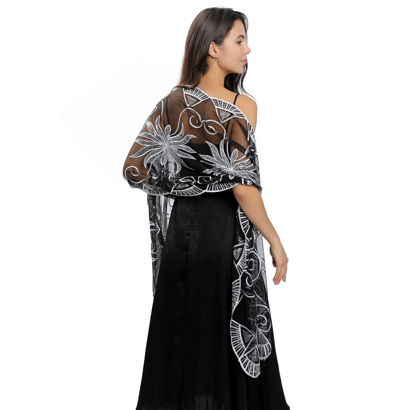 K1424 New embroidered shawl evening dress party dance dinner shawl women