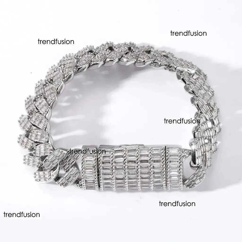 free shipping for man Moissanite necklace Cuban necklace all ice set Hip-hop Chain