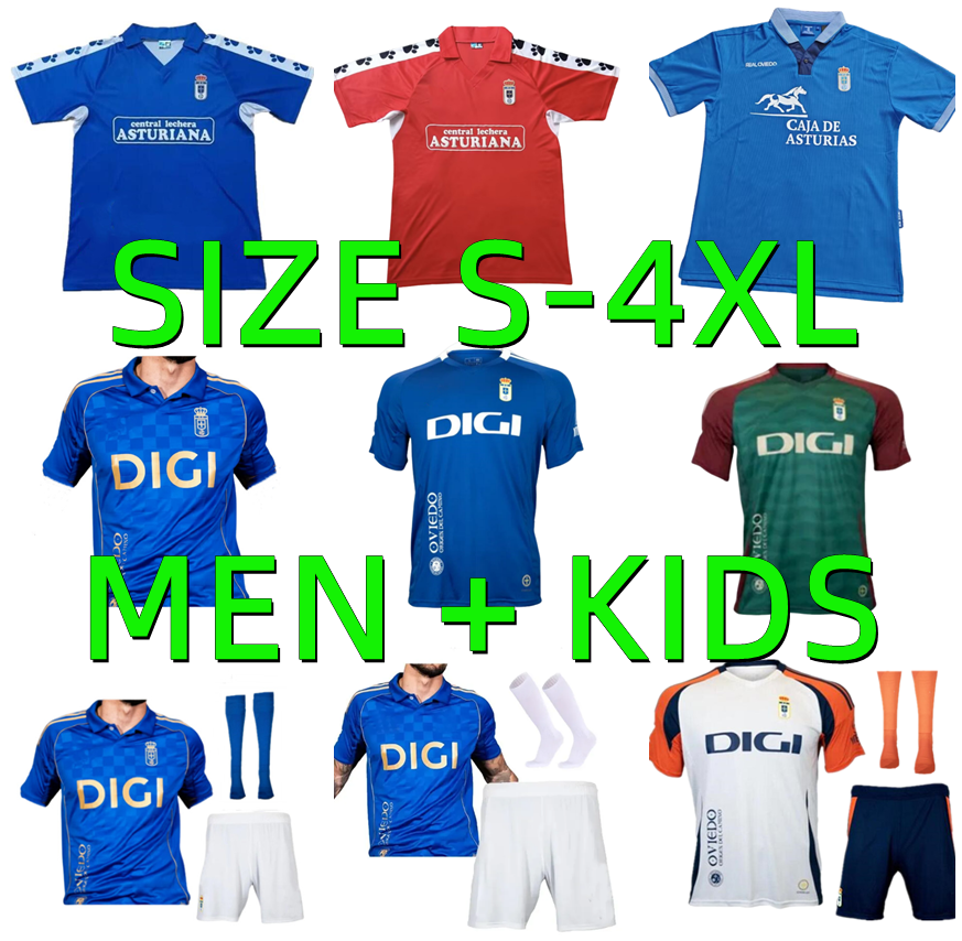 2025 2026 Real Oviedo Soccer Jerseys 24 25 26 S. CAZORLA BORJA CAMARASA ALEMAO SEOANE R.FOLCH Y.MOSSA 1990 1991 1992 Retro Camisetas de futbol Football Shirts Men kids