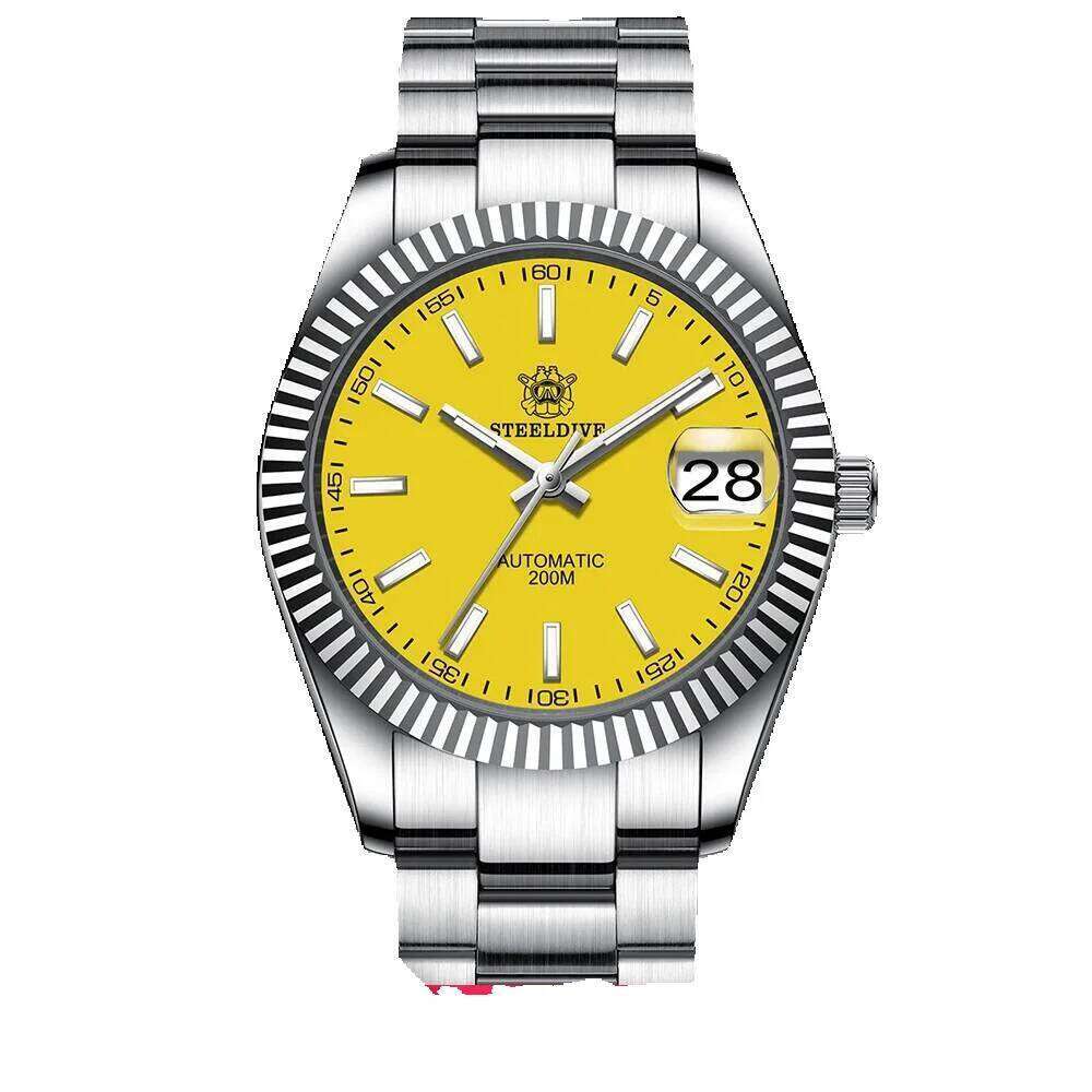 STEELDIVE Sd1933 Small Size 39Mm Stainless Steel Bracelet Sapphire Glass Bgw9 Blue Luminous Nh35 Automatic Mechanical Watch Men