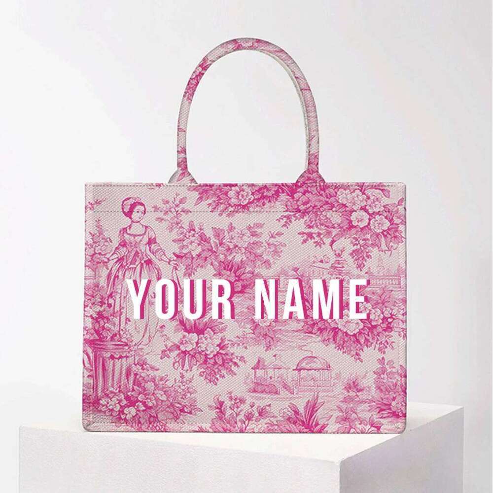 Handbag Lady Personalized Fashion Printing Large Capacity Canvas Book Tote With Name Women's Custom Commuter Shoulder Bag