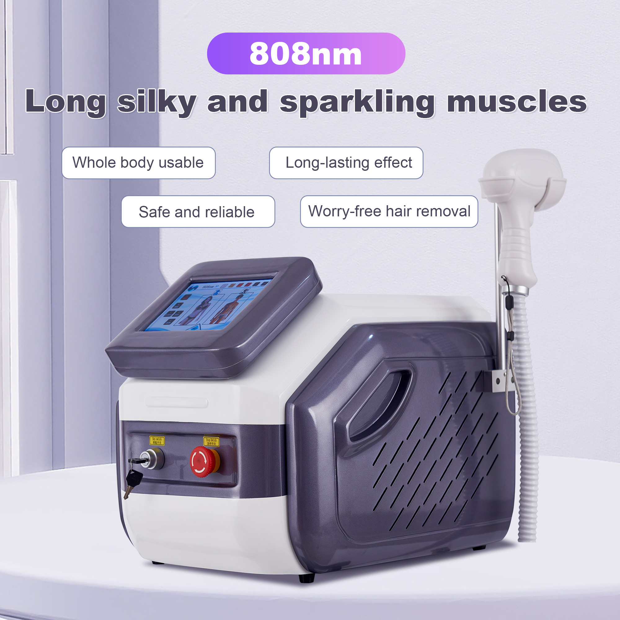 2025 New Laser Body Hair Remove Machine Portable Diode Ice Titanium Alexandrite Device Permanent Permanent Laser 3 wavelength 808nm 755nm 1064nm