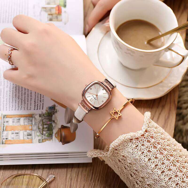 Square Candy Watch - 40mm Retro Quartz Watch for Women | Analog-Digital Display with PU Leather Strap (4 Colors)