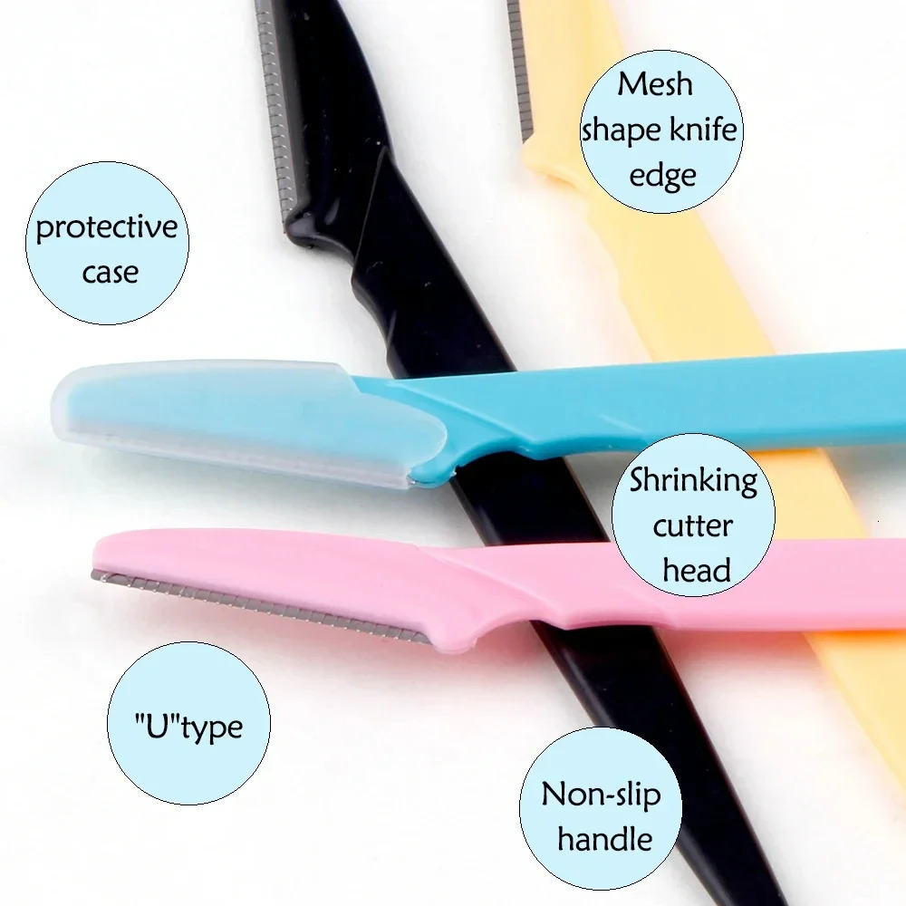 10Pcs Eyebrow Trimmer Blade Women Face Shaver Portable Eye Brow Epilation Hair Removal Cutters Safety Knife Makeup Scraper 250716