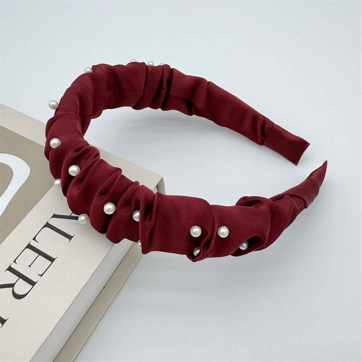 New pearl crushed hair summer multi-color small fresh pleated hair accessories versatile out press hair headband female