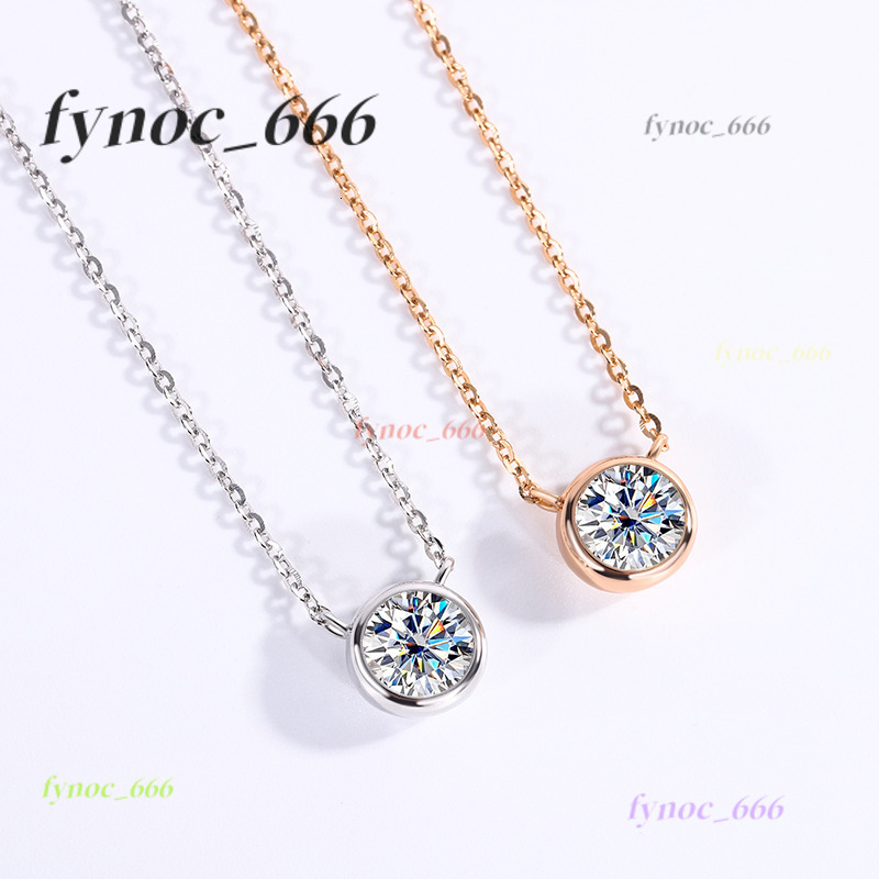 Gold Plated Fashion Collarbone Chain 925 Sterling Silver Moissanite Pendant Necklace Female Jewelry Valentines Day Gift