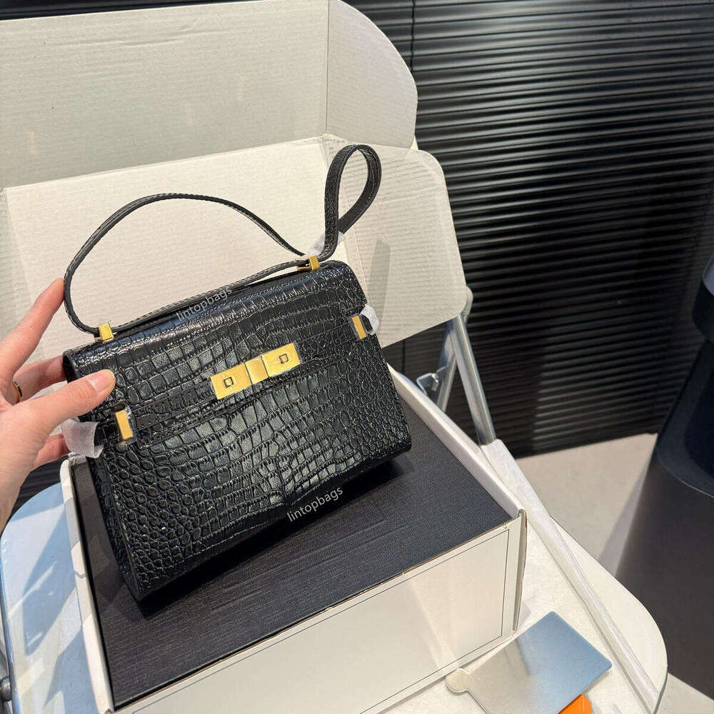 Top Quality Bags cowhide Manhattan bag Fashion designer shoulder bag luxury handbag Leather women's messenger bag Black wallet metal baguette bag Alligator purse