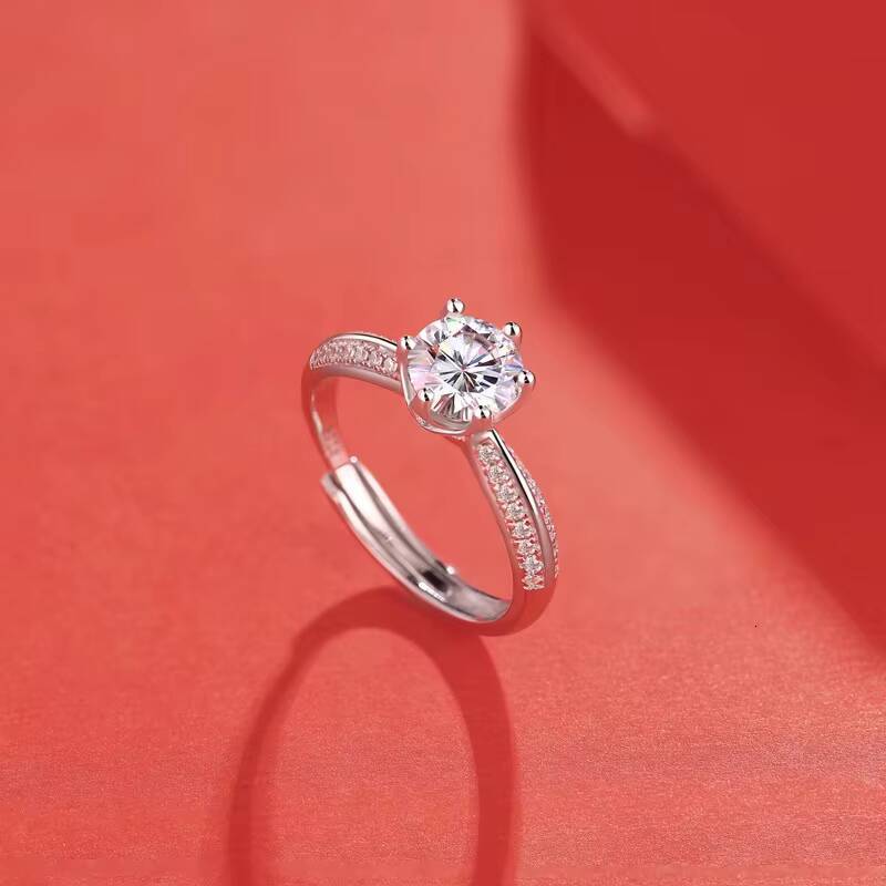 Luxury 925 Silver Moissanite Diamond Wedding Rings Fine Jewelry Moissanite Ring