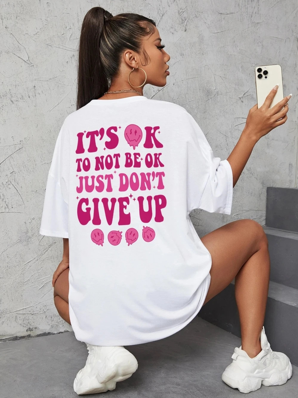 ItS Ok To Not Be Just DonT Give Upfemale Tshirt Breathable Summer T Shirt Casual Fashion Tee Top Basic Daily 250707