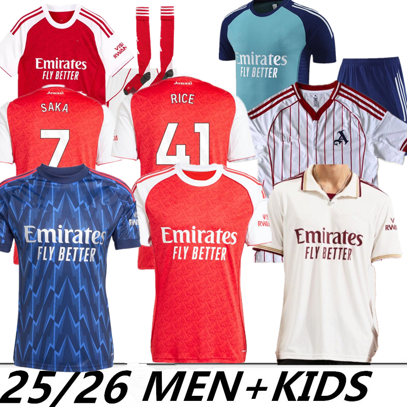 arsenalfootball kits 25 26 SAKA Soccer Jerseys G. JESUS ODEGAARD RICE HAVERTZ MARTINELLI Calafiori SALIBA TROSSARD Football Zubimendi Shirt 2025 Gyokeres raya