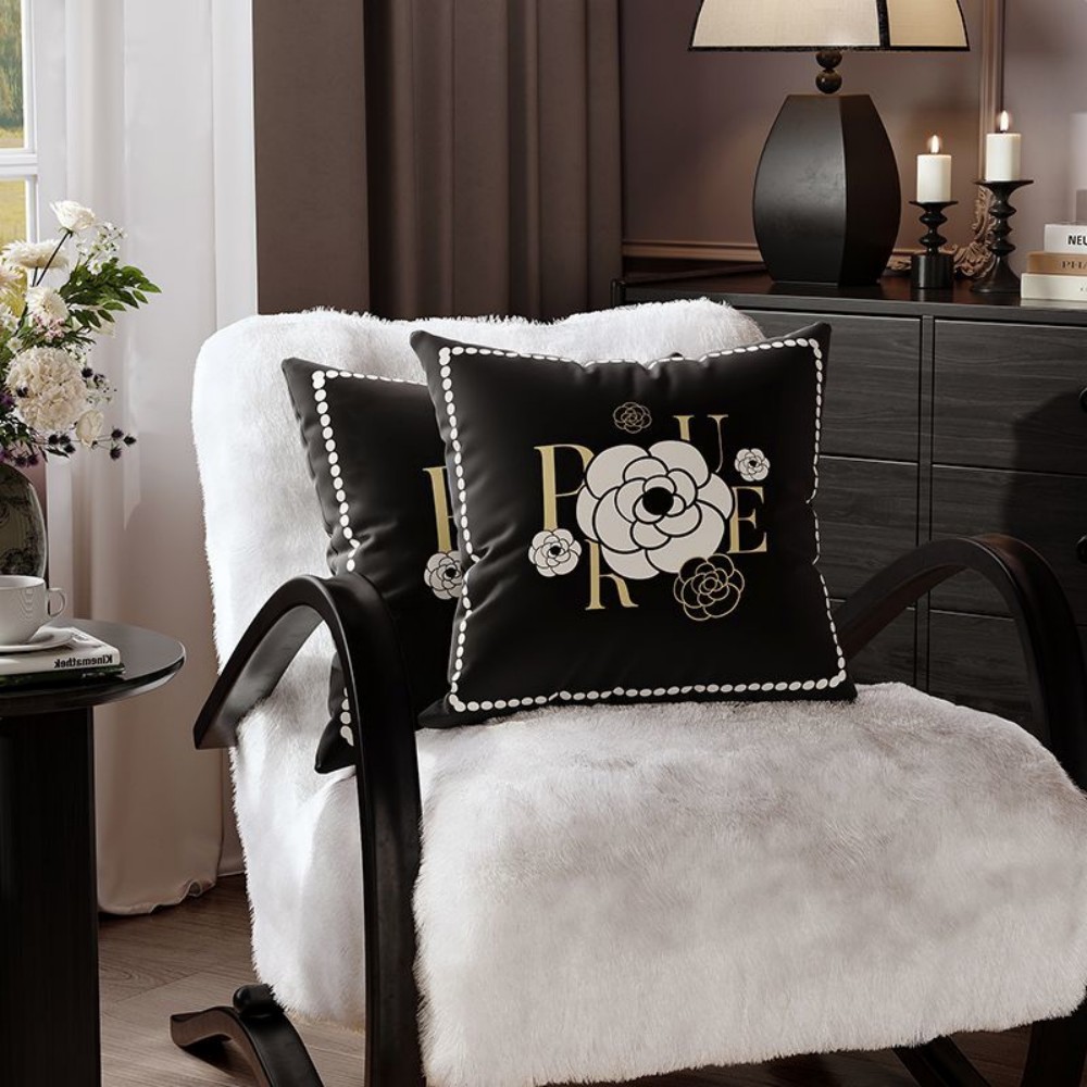 French Small Fragrant Wind Pillow Cover Light Luxury Senior Sense Living Room Sofa Decoration Removable Pillow Cover