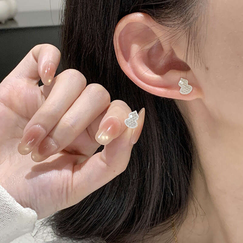 Tiqi Niche Design Crushed Ice Gourd for Women S Pure Sier Fashion Personality Scale Earrings