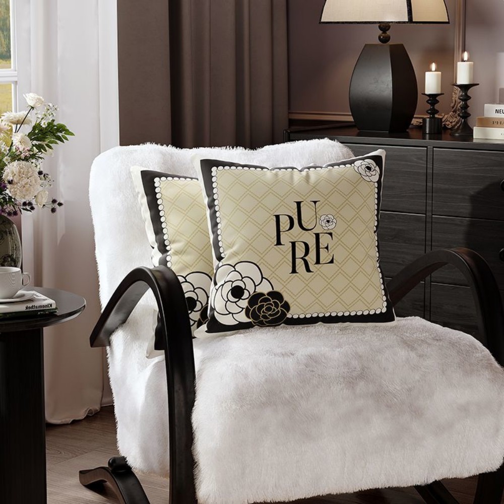 French Small Fragrant Wind Pillow Cover Light Luxury Senior Sense Living Room Sofa Decoration Removable Pillow Cover