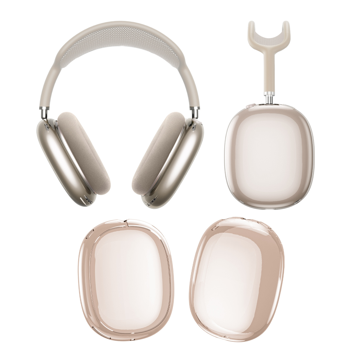 For Airpods Max Headphone AirPods 3 4 pro 2 3rd airpod earphones 3 Solid Silicone Cute Protective Headphone Cover Apple Wireless Charging Box Shockpro