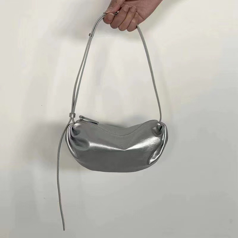 Summer new women's crossbody bag PU half women's moon shaped women's armpit bag soft leather dumpling bag women's shoulder bag new
