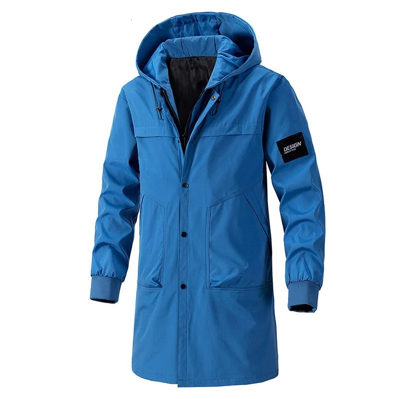 9XL Trench Coat Men Plus Size Long Windbreaker Spring Autumn Mens Coat Hooded Jacket for Men 8XL Men Clothing 250714