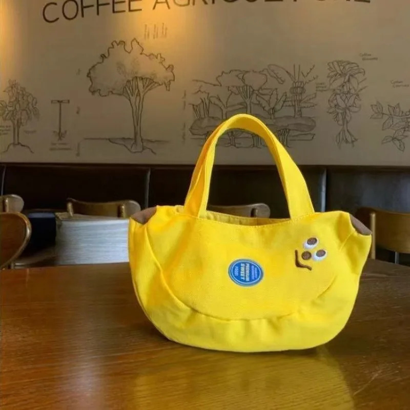 ute Banana Bag Cartoon Embroidered Canvas - Lightweight Handbag for Women Office Workers Moms Everyday Crossbody Shoulder Bag 250717