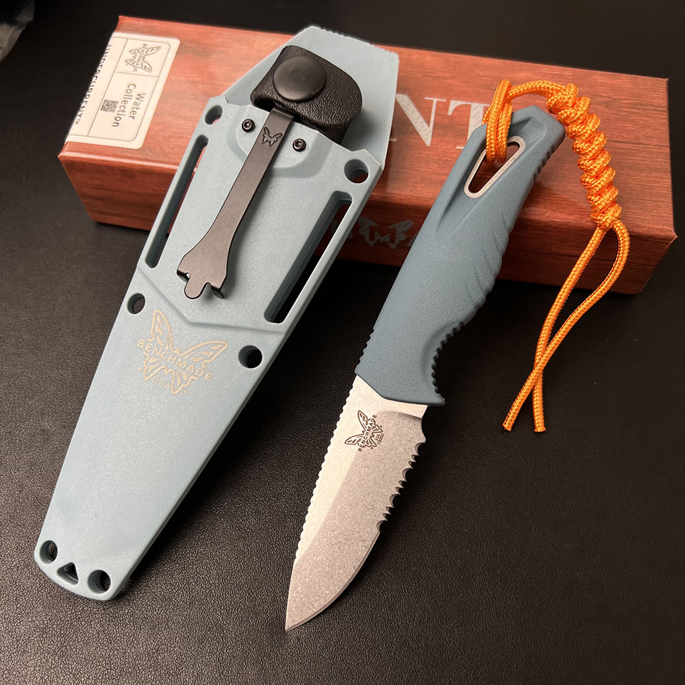 18050 Survival Straight Knife CPM-MagnaCut Stone Wash Serrated Blade Full Tang TPV Handle Outdoor Fixed Blade Knives with Kydex