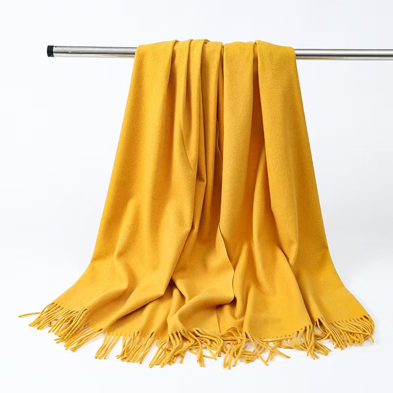 T1276 wool scarf women's winter high-grade cashmere scarf versatile solid color men's shawl Korean red scarf