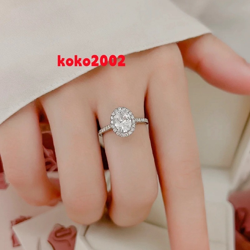 Luxury Marriage Oval Cut Vvs 1ct Moissanite Engagement Eternity Rings for Women Simple Single S925 Sterling Silver Fine Jewelry