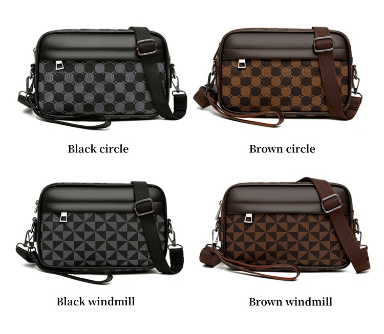 Fashionable Men's Printed Handbag Card Bag Luxury Designer Multifunctional Shoulder Luxury Bag Bag Mobile Phone Bag Men's Handbag Essential 