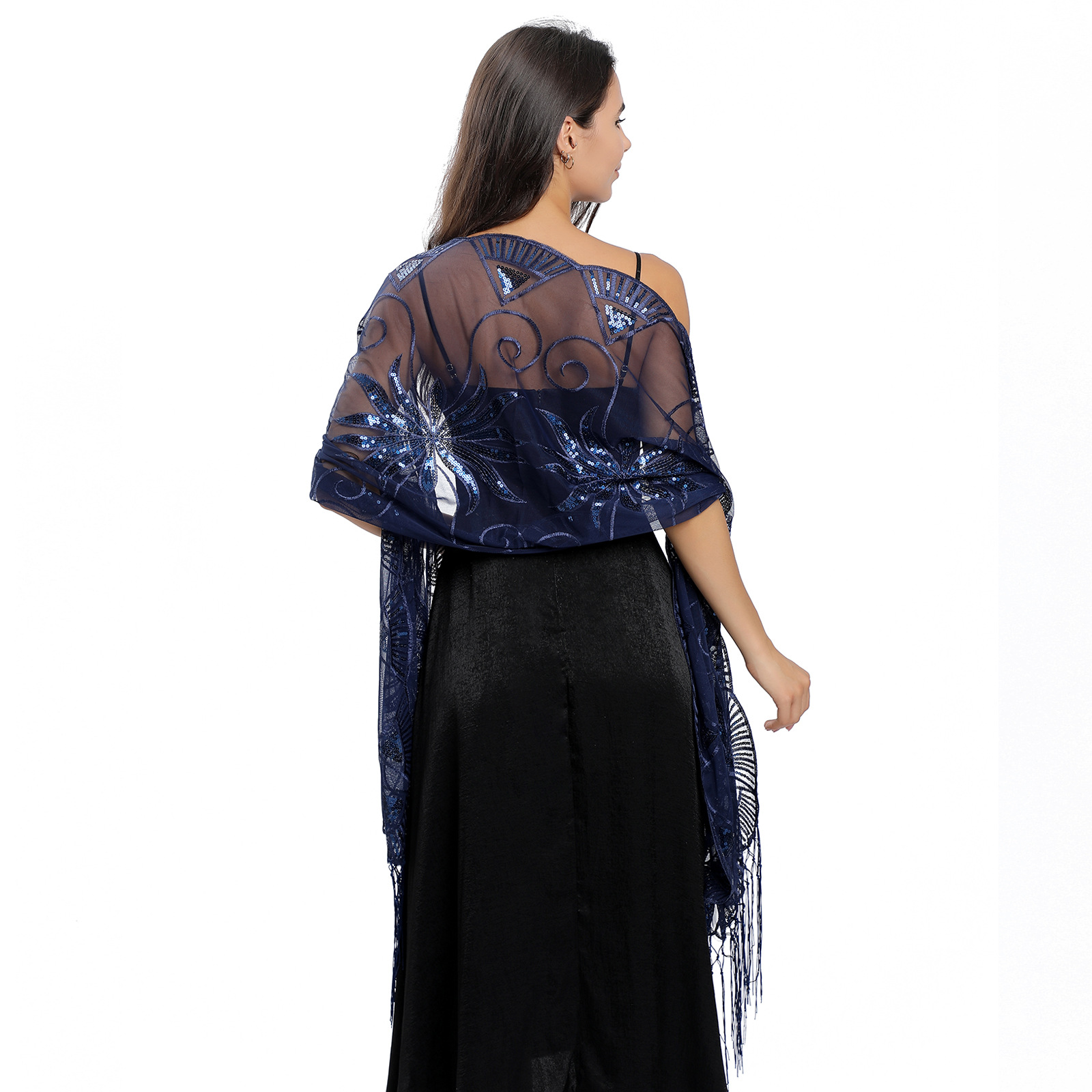 K1424 New embroidered shawl evening dress party dance dinner shawl women