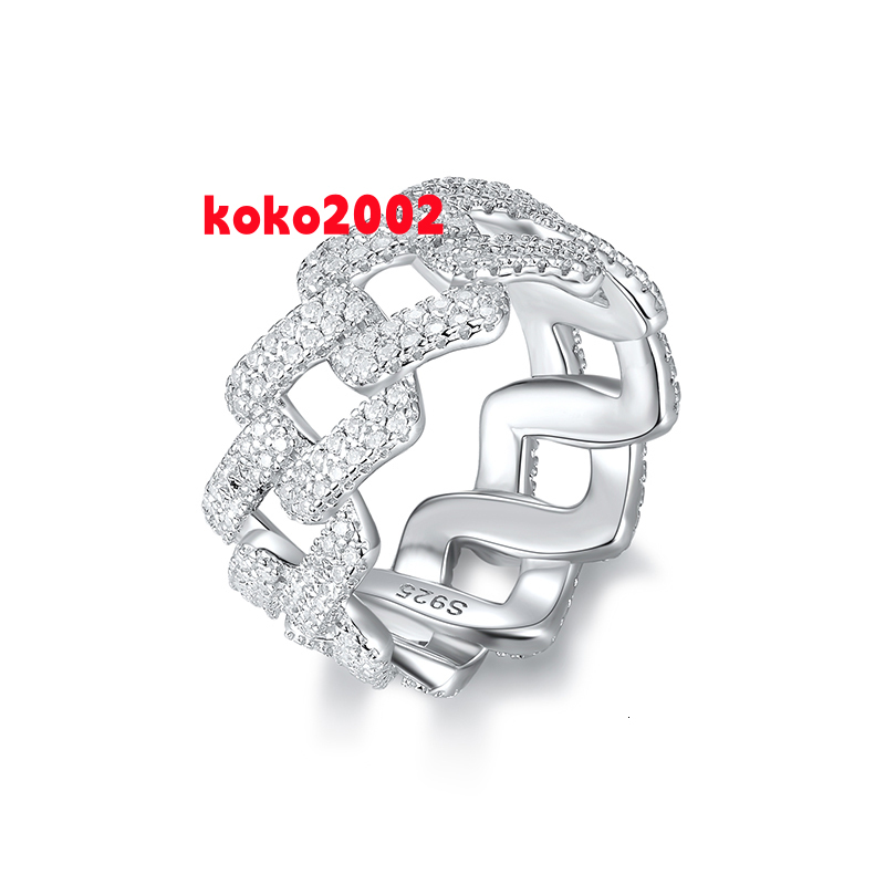 Hip Hop Iced Out Full Paved Moissanite Ring S925 Silver Plated 18K Gold Jewelry for Men and Women Certified Moissanite Ring