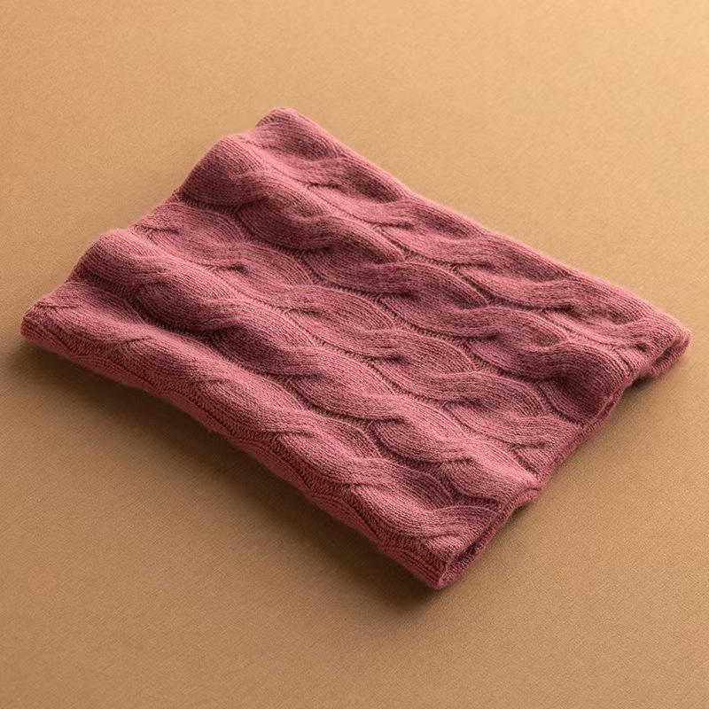 T1274 cashmere ladies twisted double layer scarf neck cover solid color fashion autumn and winter new twisted neck protection all-match