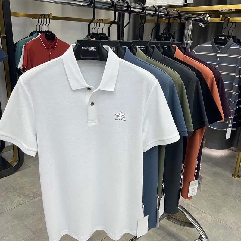 Mens Polos High End Cotton Short Sleeve T-shirt Lapel Top 2025 Summer Designer Brand Embroidery Fashion Casual Polo Shirt