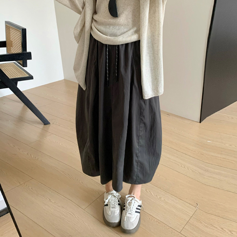 D2304 Summer high waist big swing umbrella skirt long loose large size skirt