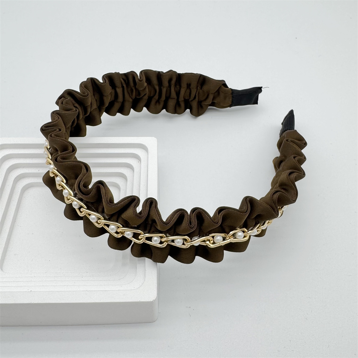 Fashion out of the new hairpin hair band female fashion temperament retro pearl chain versatile light luxury wash face headband