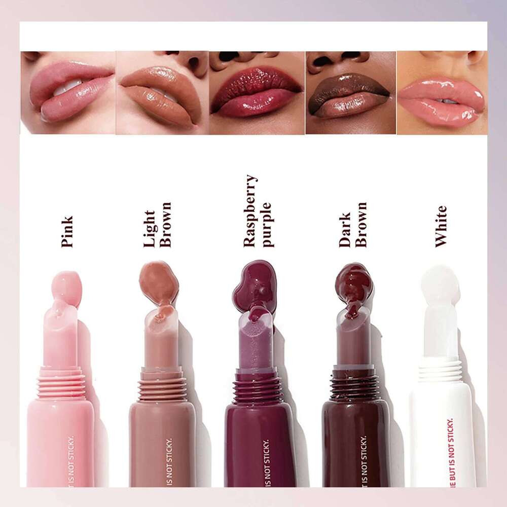 OCheal 5 colors Moisturizing Mask Glaze Glass Colored Gel Balm Lipstick Lip Color Mouth Beauty X250721