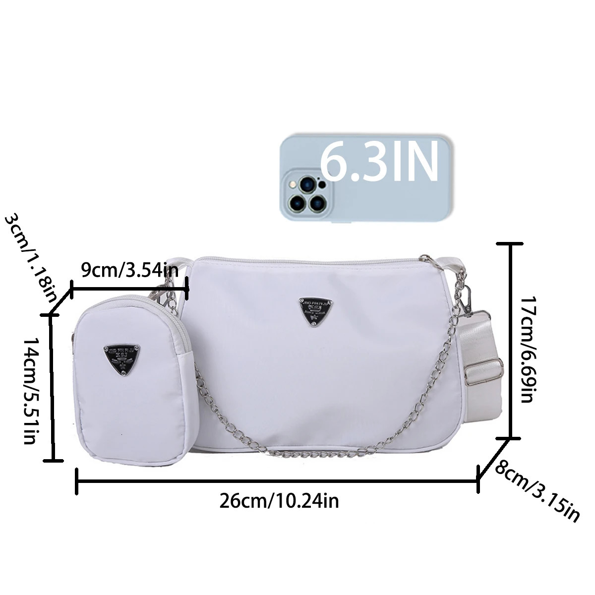 Nylon Crossbody Bag for Women Fashion Portable Casual Underarm Students Bag 250712