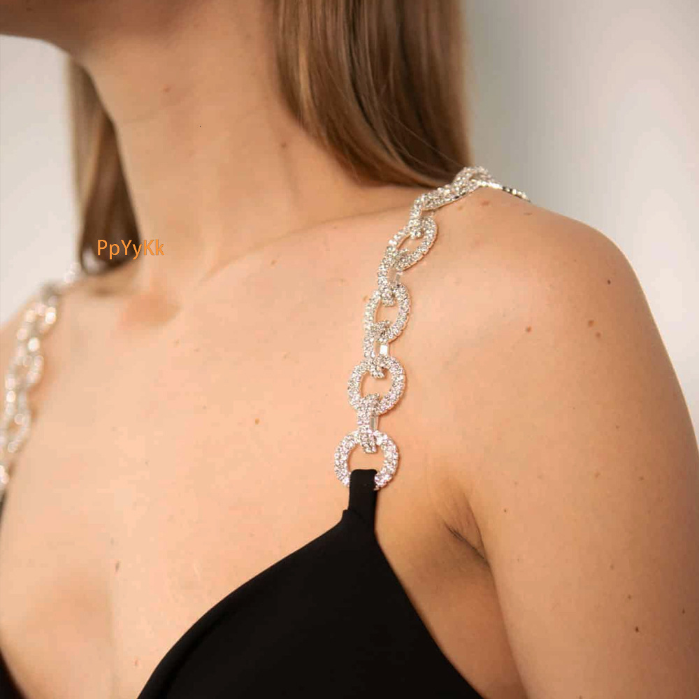 New Circle Shoulder Chain Popular Super Shiny Iced out VVS Moissanite Bling Bling Simple Dress Shoulder Strap for Women Shoulder Chain