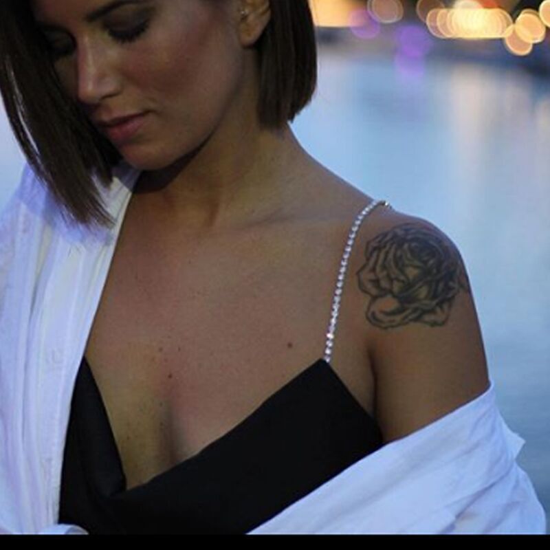 Fashion Single Row Iced out VVS Moissanite Bling Bling Shoulder Chain Ins Blogger Same Style Bra Shoulder Chain