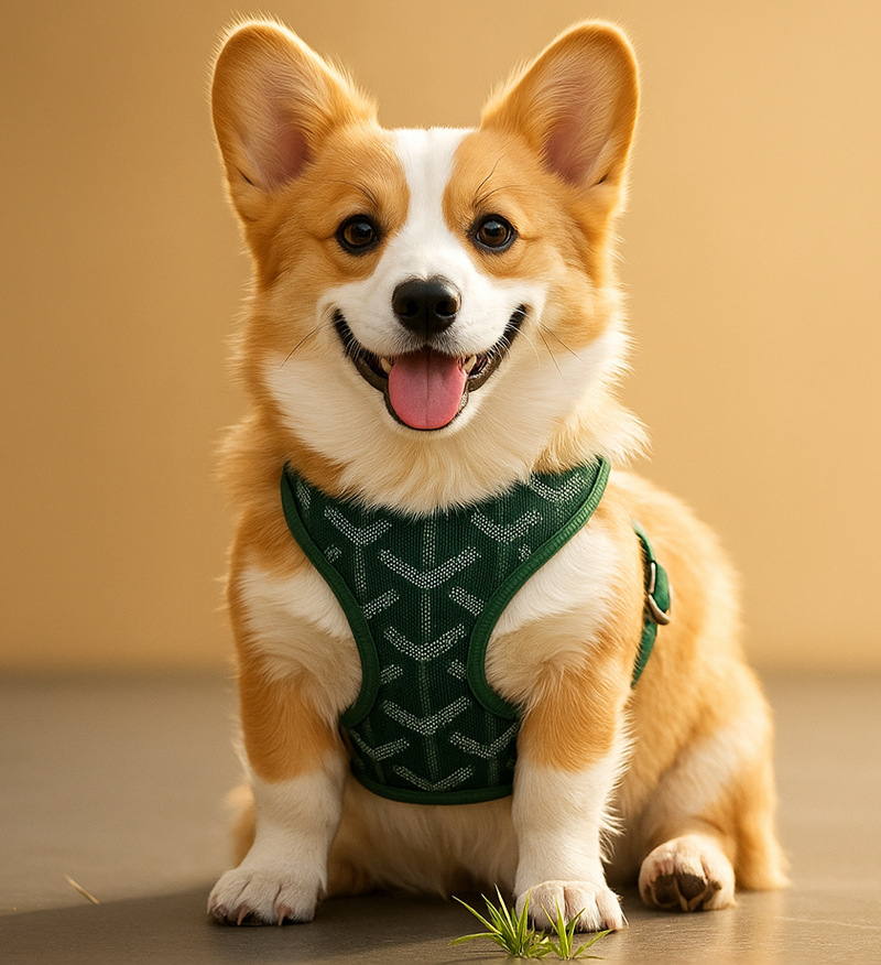 Luxury Dog Harness Leash Breathable Leather No Pull Harness for Small Medium Dog, Harness Vest for Walking Jogging Easy Step-in Imitation Design Best 