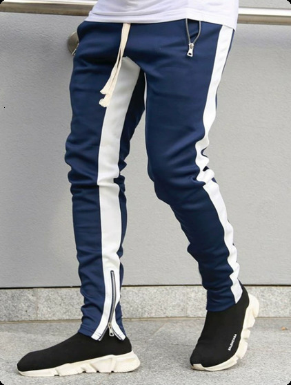 Casual Pants Men Hip Hop Skinny Trousers Track Bottom Sweatpants Streetwear Man Pant Side Stripe Fashion Mens Joggers Pants LJ201217