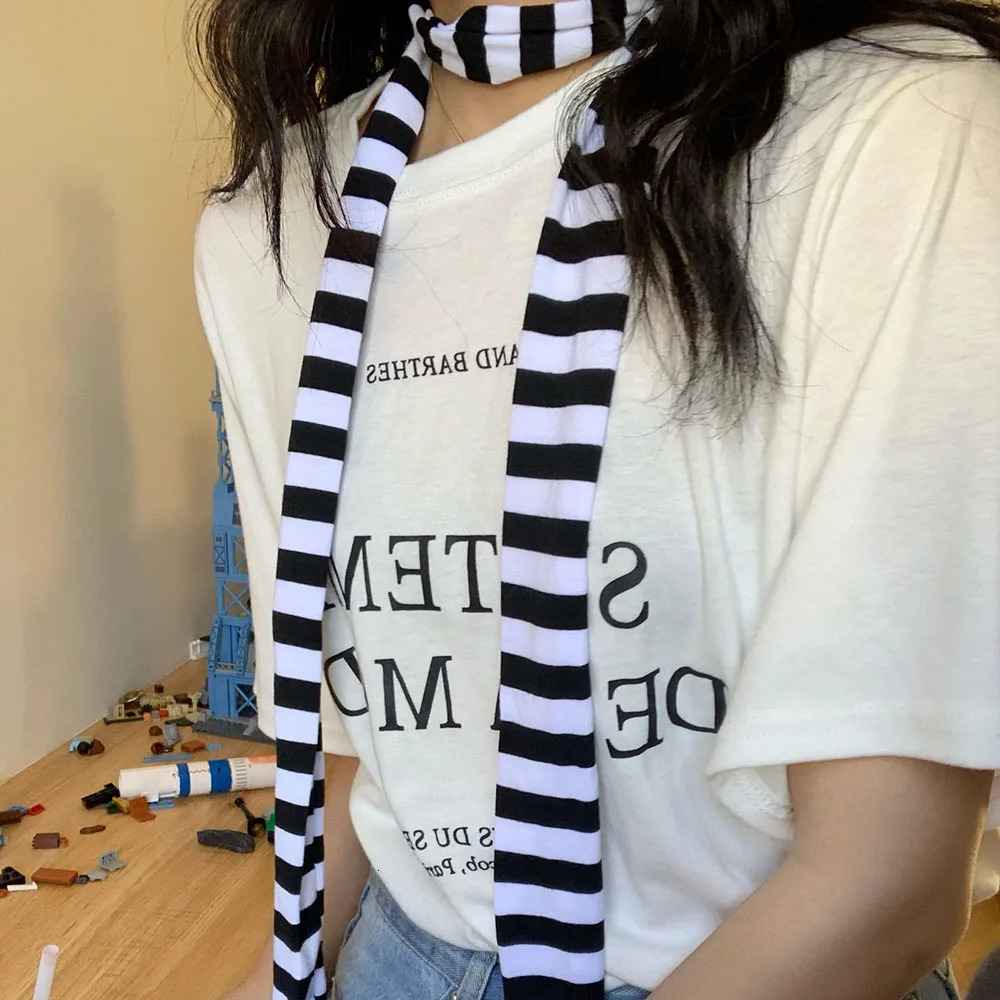 Ins Striped Y2K Girl Dopamine Girl Sub-Culture Colorful Striped Scarf Fashion Decorative Style Thin Scarf Spring And Autumn 250717