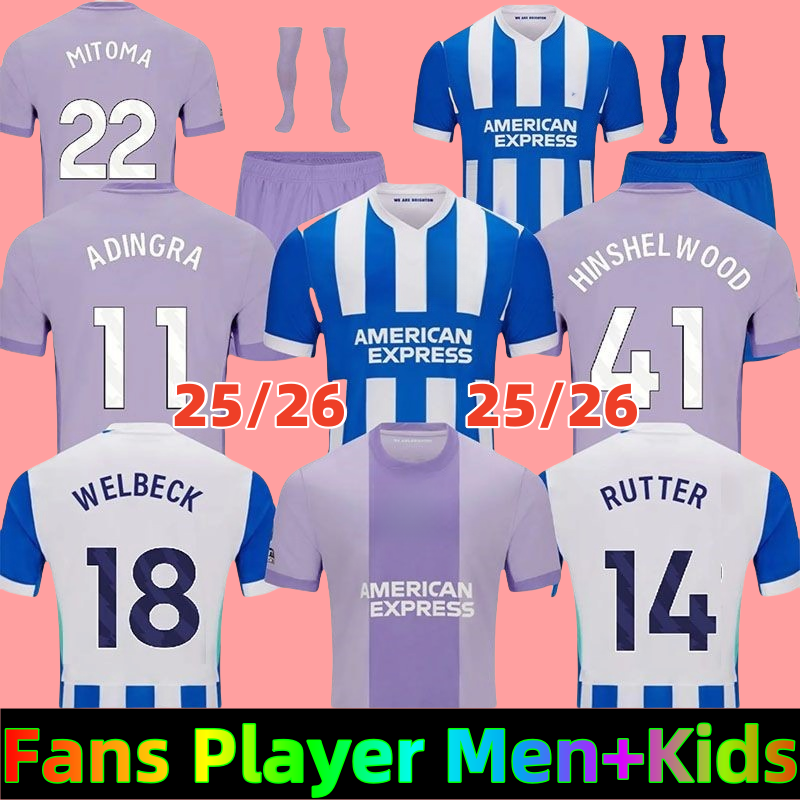 BrightonS 25 26 SOCCER JERSEYS home away ADINGRA 2025 2026 MINTEH PEDRO MITOMA MAN FAN KIDS JERSEY FOOTBALL SHIRTS THIRD