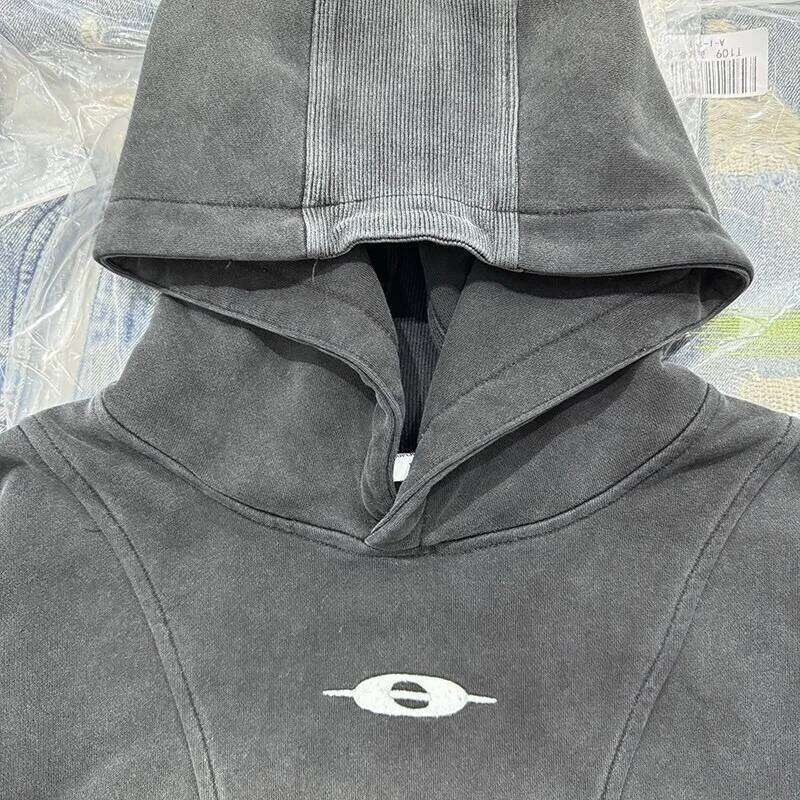 hoodie Men's Tide Dark Deconstructed Splicing Velvet Hoodies Spring Autumn Winter New Trendy Vintage Casual Chic Sweatshirt jacket