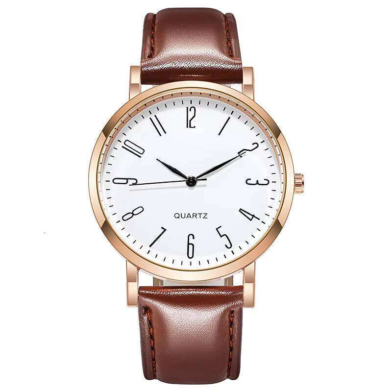 Business Watch - 40.5mm Leather Strap Quartz Dress Watch for Men | Classic Analog Office Timepiece (4 Color Options)