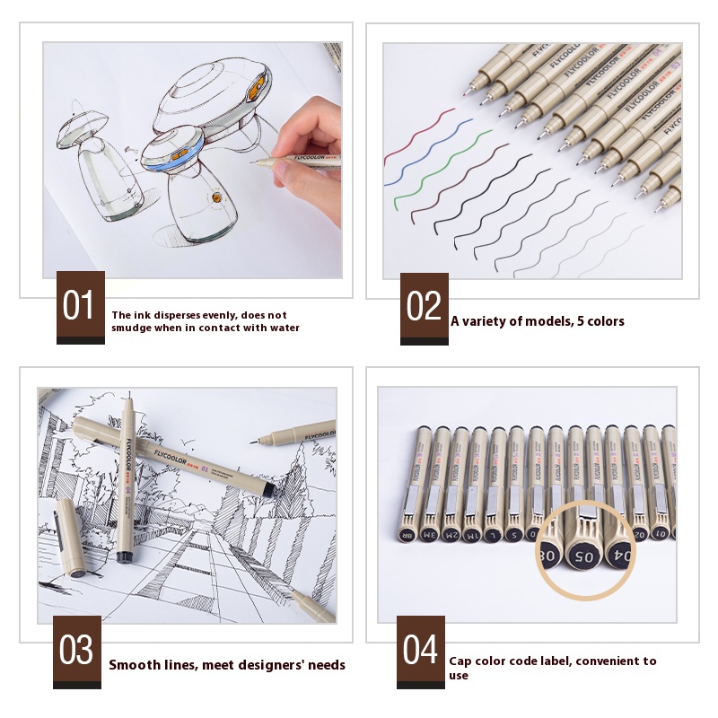 Ergonomic Fine Liner Pens by Fuleikale Ideal for Artistic Projects