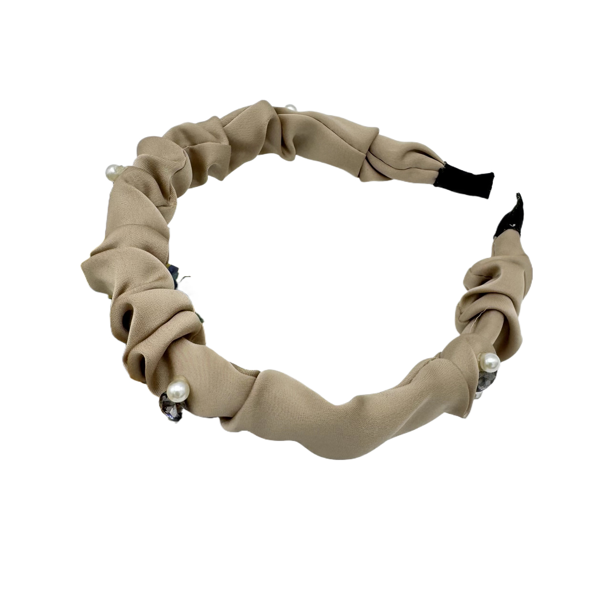 New twisted around pleated hair bands pearl rhinestone embellishment light luxury temperament hair accessories out versatile simple fashion headdress