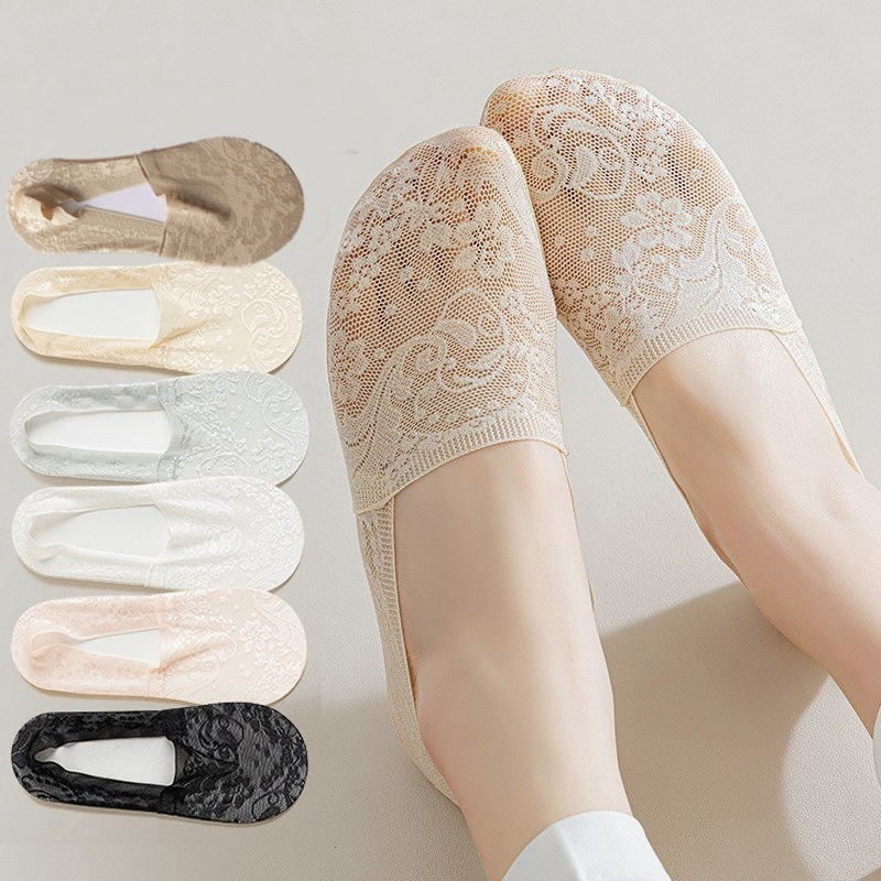 Pack of 6 No Show Big Head Jacquard Socks Business and Casual Women's Wear Heels quantity Socks quality