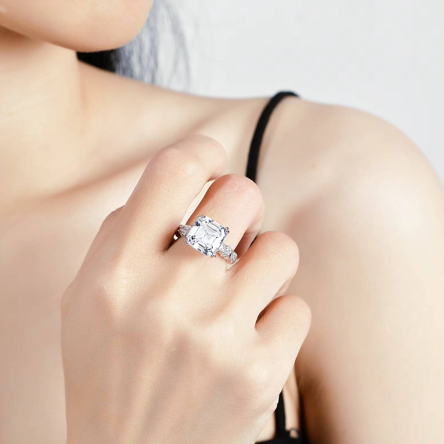 Womens 5ct Colorful Moissanite Engagement Wedding Ring 925 Sterling Silver Classic Style for Parties Wholesale Fine Jewelry