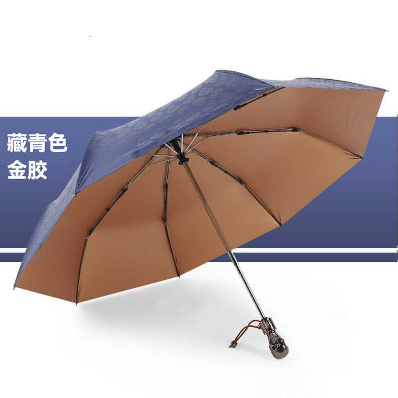 Fully British Skull With Three Folds, Uv-Resistant Skullhead Automatic Umbrella B2