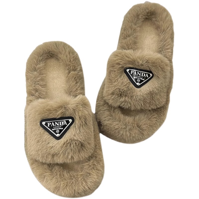 warm cotton slippers height increase slipper Platform Hairy slippers for women wearing fashionable plush for home use NEW