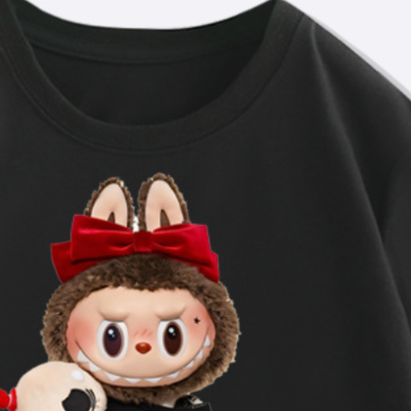 LABUBU boys and girls T-shirt children's designer clothing pattern printed design children's t-shirt summer top comfortable soft suitable fo